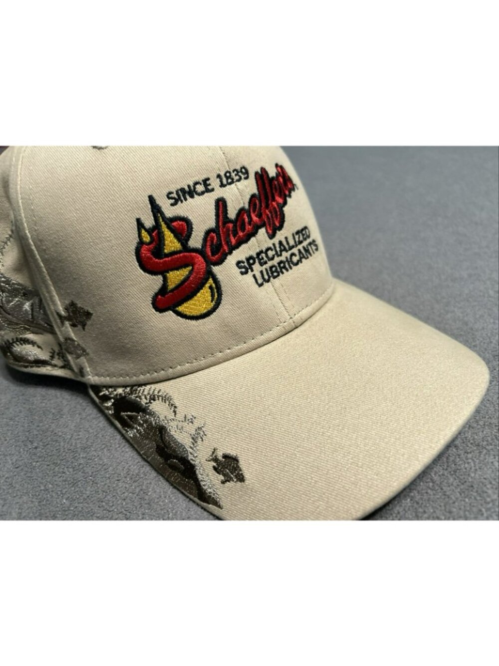 Dri-Duck Mens Tan Baseball Cap Schaeffers Logo Wildlife Embroidery Adjustable Co - Picture 8 of 9